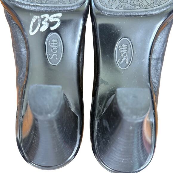 Sofft Womens Solid Black Round Toe Leather Slip On Pumps High Heels sz 9 M - Picture 14 of 16